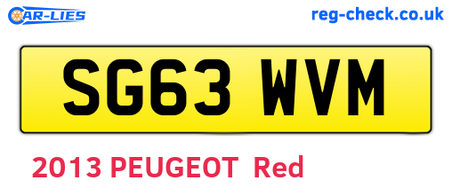 SG63WVM are the vehicle registration plates.