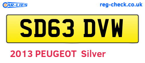 SD63DVW are the vehicle registration plates.