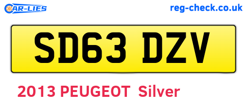 SD63DZV are the vehicle registration plates.