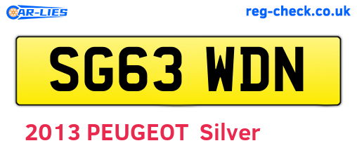 SG63WDN are the vehicle registration plates.