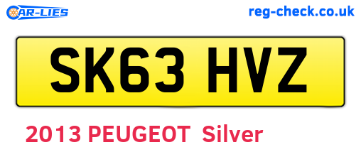 SK63HVZ are the vehicle registration plates.