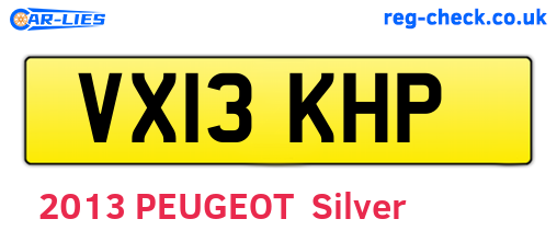 VX13KHP are the vehicle registration plates.