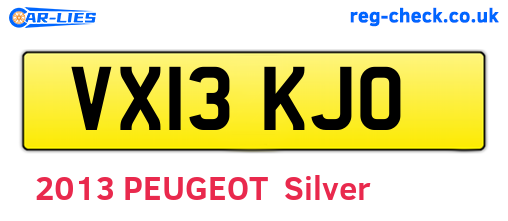 VX13KJO are the vehicle registration plates.