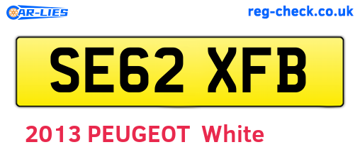 SE62XFB are the vehicle registration plates.