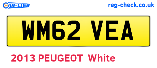 WM62VEA are the vehicle registration plates.