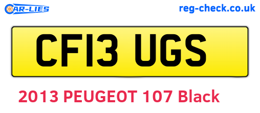 CF13UGS are the vehicle registration plates.