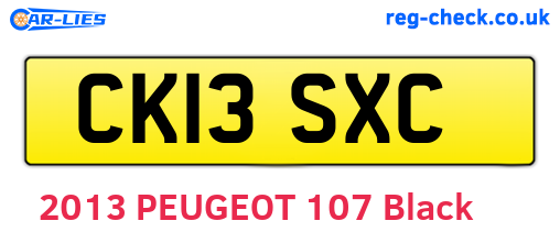 CK13SXC are the vehicle registration plates.