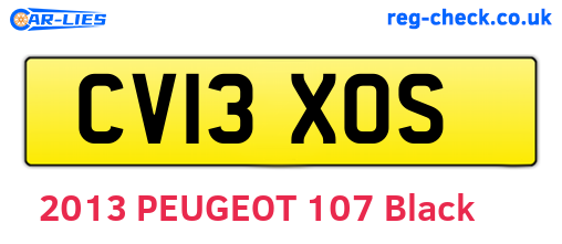 CV13XOS are the vehicle registration plates.