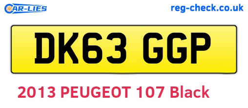 DK63GGP are the vehicle registration plates.