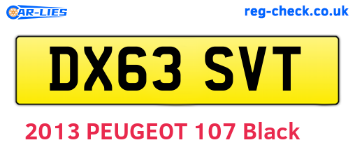 DX63SVT are the vehicle registration plates.