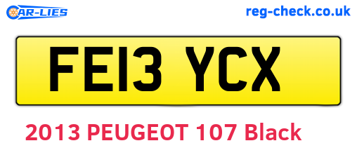 FE13YCX are the vehicle registration plates.