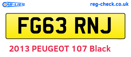FG63RNJ are the vehicle registration plates.