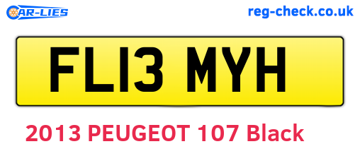 FL13MYH are the vehicle registration plates.