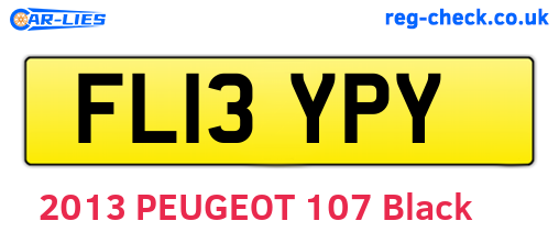 FL13YPY are the vehicle registration plates.