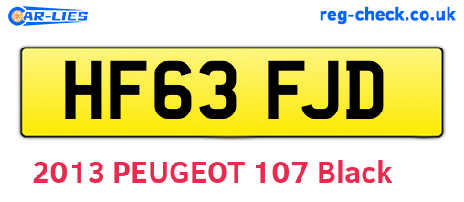 HF63FJD are the vehicle registration plates.