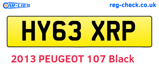 HY63XRP are the vehicle registration plates.