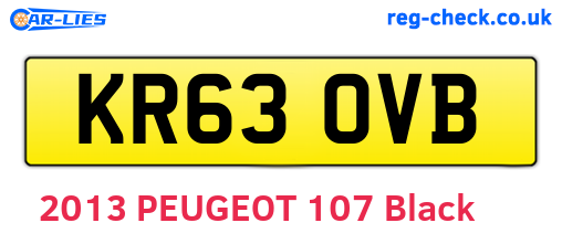 KR63OVB are the vehicle registration plates.