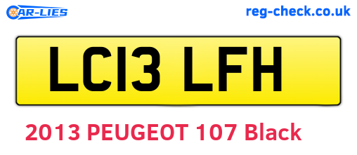 LC13LFH are the vehicle registration plates.