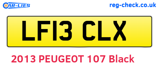 LF13CLX are the vehicle registration plates.