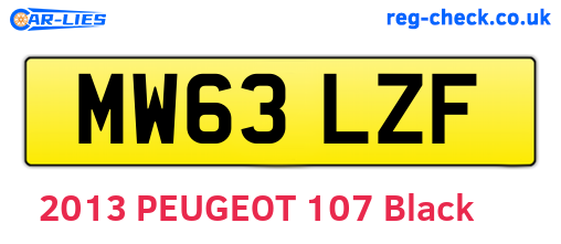 MW63LZF are the vehicle registration plates.