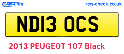 ND13OCS are the vehicle registration plates.