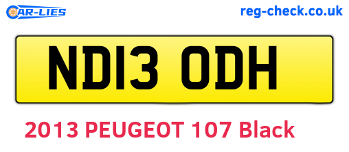 ND13ODH are the vehicle registration plates.