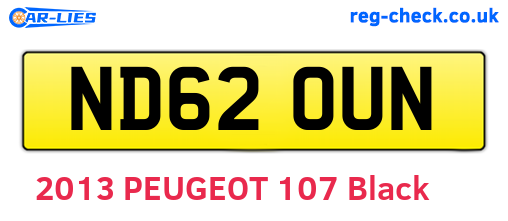 ND62OUN are the vehicle registration plates.