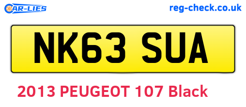 NK63SUA are the vehicle registration plates.