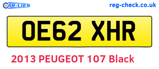 OE62XHR are the vehicle registration plates.