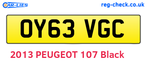 OY63VGC are the vehicle registration plates.