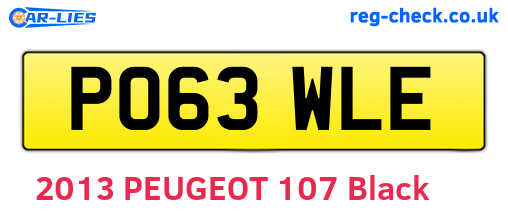 PO63WLE are the vehicle registration plates.