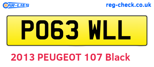 PO63WLL are the vehicle registration plates.