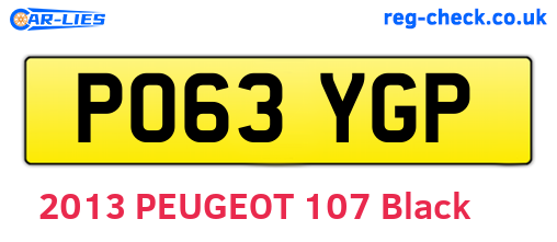 PO63YGP are the vehicle registration plates.
