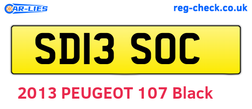 SD13SOC are the vehicle registration plates.