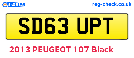 SD63UPT are the vehicle registration plates.
