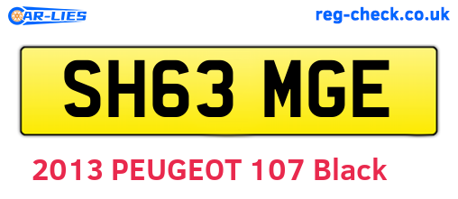 SH63MGE are the vehicle registration plates.