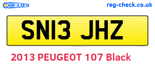 SN13JHZ are the vehicle registration plates.