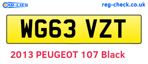 WG63VZT are the vehicle registration plates.