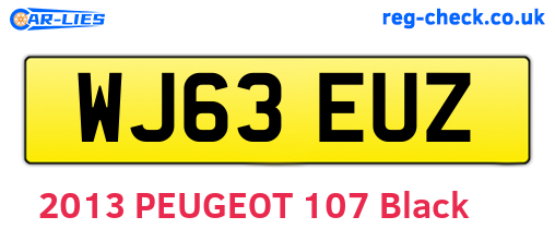WJ63EUZ are the vehicle registration plates.