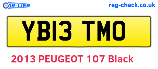 YB13TMO are the vehicle registration plates.