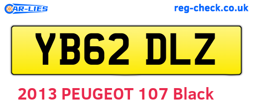 YB62DLZ are the vehicle registration plates.