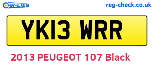 YK13WRR are the vehicle registration plates.