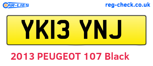 YK13YNJ are the vehicle registration plates.