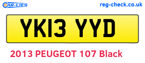 YK13YYD are the vehicle registration plates.