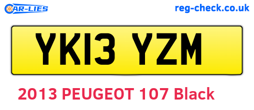 YK13YZM are the vehicle registration plates.
