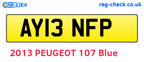 AY13NFP are the vehicle registration plates.