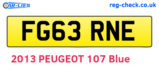 FG63RNE are the vehicle registration plates.