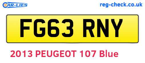 FG63RNY are the vehicle registration plates.