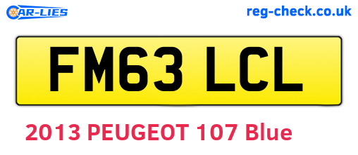 FM63LCL are the vehicle registration plates.