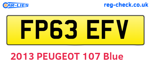 FP63EFV are the vehicle registration plates.